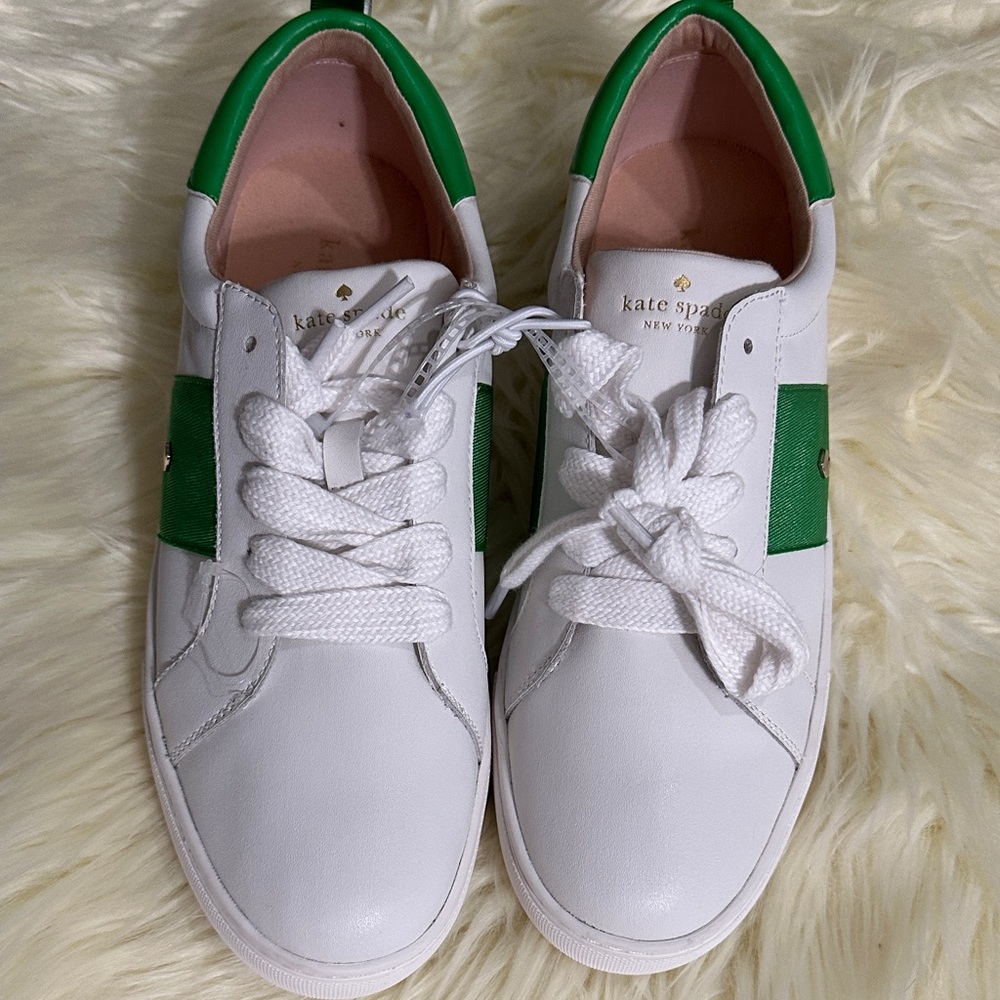 Kate Spade White and Green Casual Sneakers